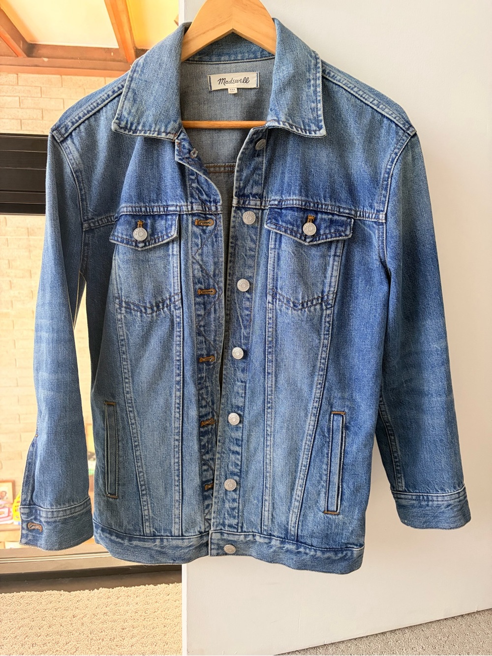 Madewell Oversized Loose Women’s Blue Denim Jacket in XXS